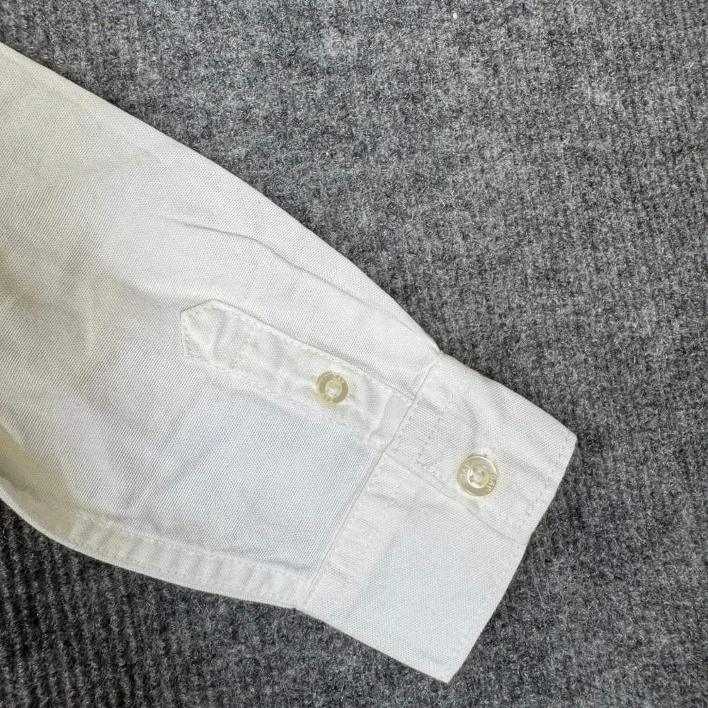 NWT Baby Gap Toddler Boys White Long Sleeve Button Down Shirt Bear Logo 4 Years